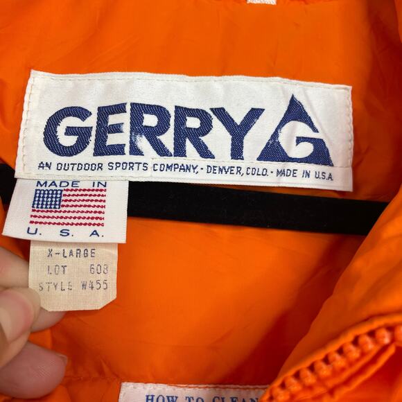 VTG Gerry Bright Orange Down Fill Mountain Work Jacket Men's XL Made in USA - Picture 9 of 13